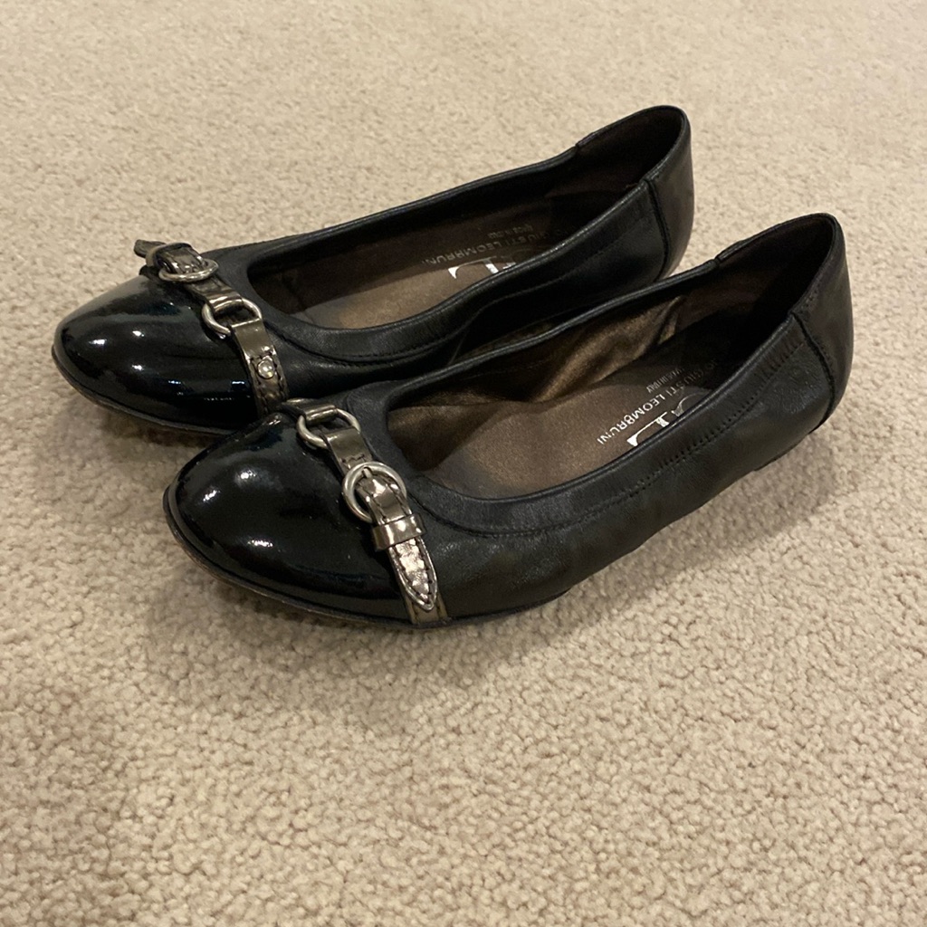 Agl Black Flats Size 37.5